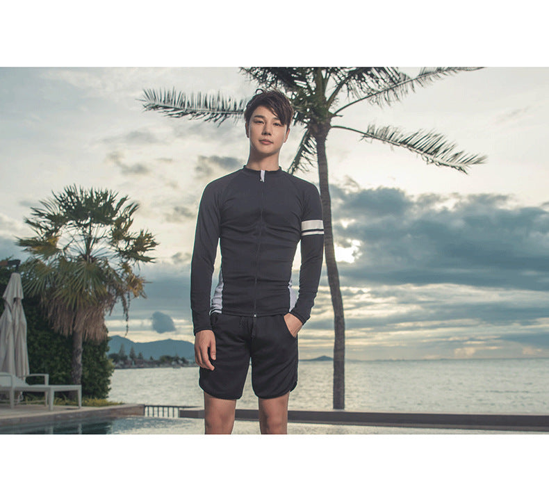Womens Men Long Sleeve Rash Guard Swimsuit Sun Protection Sport Wetsuit 2-3 Pieces Swimsuit Set Water Sports Beachwear Tracksuit