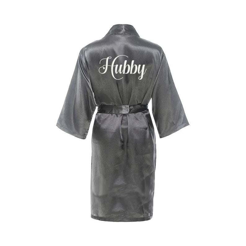 Customized Men's Bathrobe Silk Couple Set King and Queen Bath Robe Wifey and Hubby Robe Satin Valentine's Day Bathrobes Personal