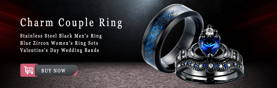 Fashion Silver Color Couple Rings for Lover's Trendy Stainless Steel Men Rings Cute Women Rhinestones Zircon Rings Set