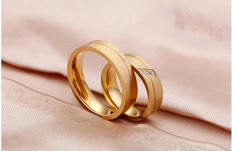 316l Stainless Steel African Jewelry en Lovers Alliance Anniversary Marriage Wedding Rings Couple Sets for Men and Women