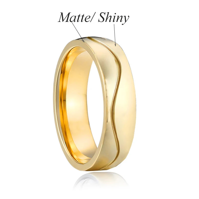 316l Stainless Steel African Jewelry en Lovers Alliance Anniversary Marriage Wedding Rings Couple Sets for Men and Women