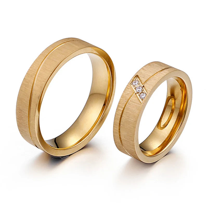 316l Stainless Steel African Jewelry en Lovers Alliance Anniversary Marriage Wedding Rings Couple Sets for Men and Women