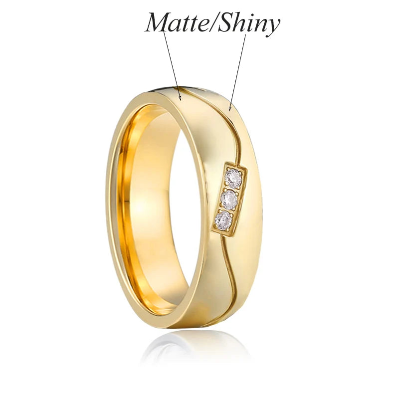 316l Stainless Steel African Jewelry en Lovers Alliance Anniversary Marriage Wedding Rings Couple Sets for Men and Women