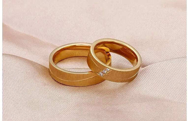 316l Stainless Steel African Jewelry en Lovers Alliance Anniversary Marriage Wedding Rings Couple Sets for Men and Women