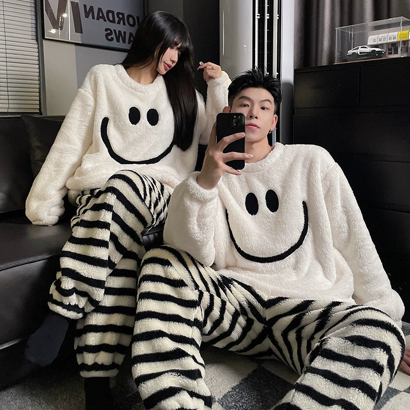 South Korea Bear Women's Thickened Flannel Couple Pajamas