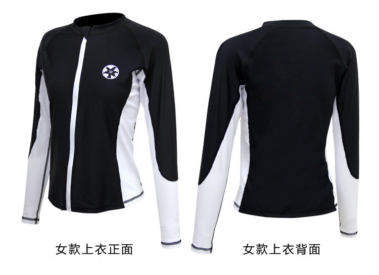Womens Men Long Sleeve Rash Guard Swimsuit Sun Protection Sport Wetsuit 2-3 Pieces Swimsuit Set Water Sports Beachwear Tracksuit