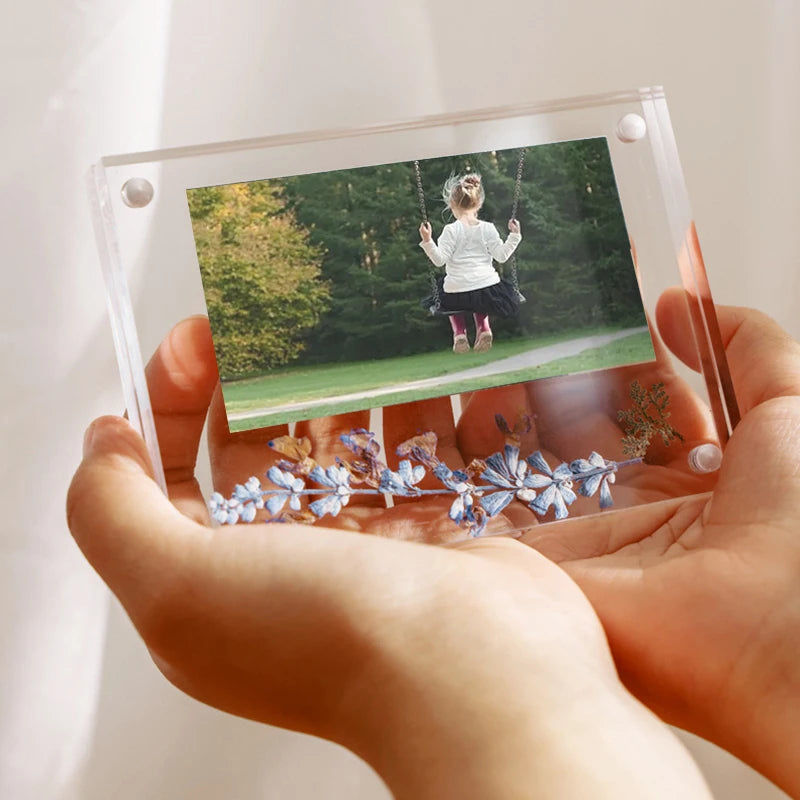 Acrylic Magnetic Frame Double Sided Clear Magnetic Photo Frames Mini Picture Display Stand Kpop Photocard Holder Home Decor