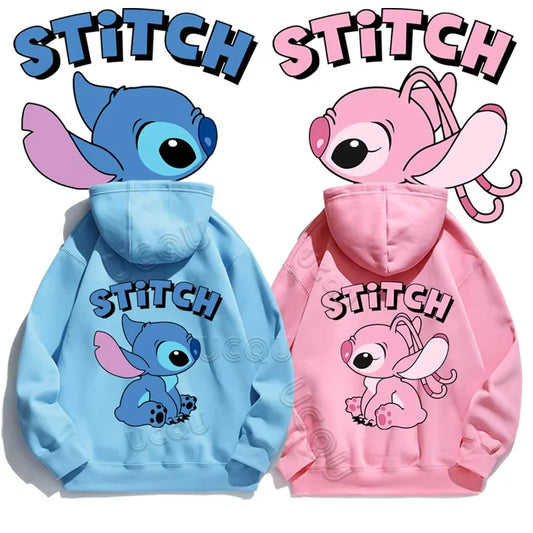 Miniso Funny Anime Autum Winter Men Women Hoodie Girl Boy Lilo and Stitch Sweatshirt Manga 3D Oversize Unisex Pullover Hoodies