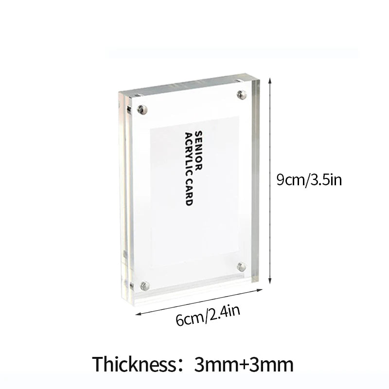Acrylic Magnetic Frame Double Sided Clear Magnetic Photo Frames Mini Picture Display Stand Kpop Photocard Holder Home Decor