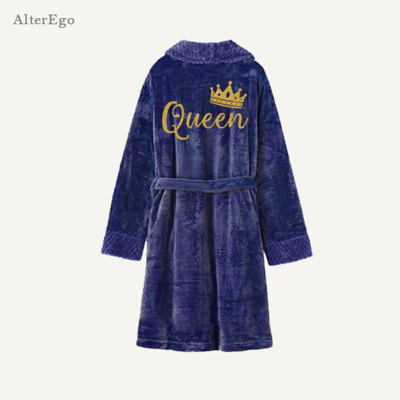 Custom Couple Bathrobe Personalized Wedding Bathrobe Flannel Anniversary King Queen Robes Honeymoon Mr Gift Bride And Groom Gift
