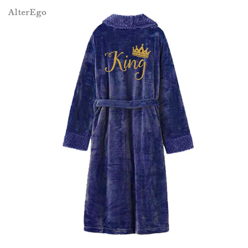 Custom Couple Bathrobe Personalized Wedding Bathrobe Flannel Anniversary King Queen Robes Honeymoon Mr Gift Bride And Groom Gift