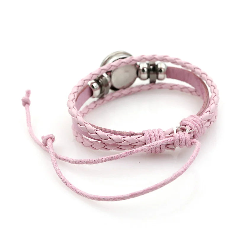 2pcs/set Sun and Moon Lovers Leather Bracelet Punk Multi-Layered Beaded Braided Adjustable Bracelet Set For Couple Jewelry