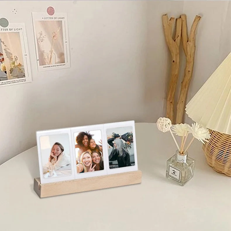 3 in 1 3 Inch Photo Frame Instant Camera Acrylic LED Light Photo Table for Fujifilm Instax Mini 12 11 9 8 Evo Fuji Camera