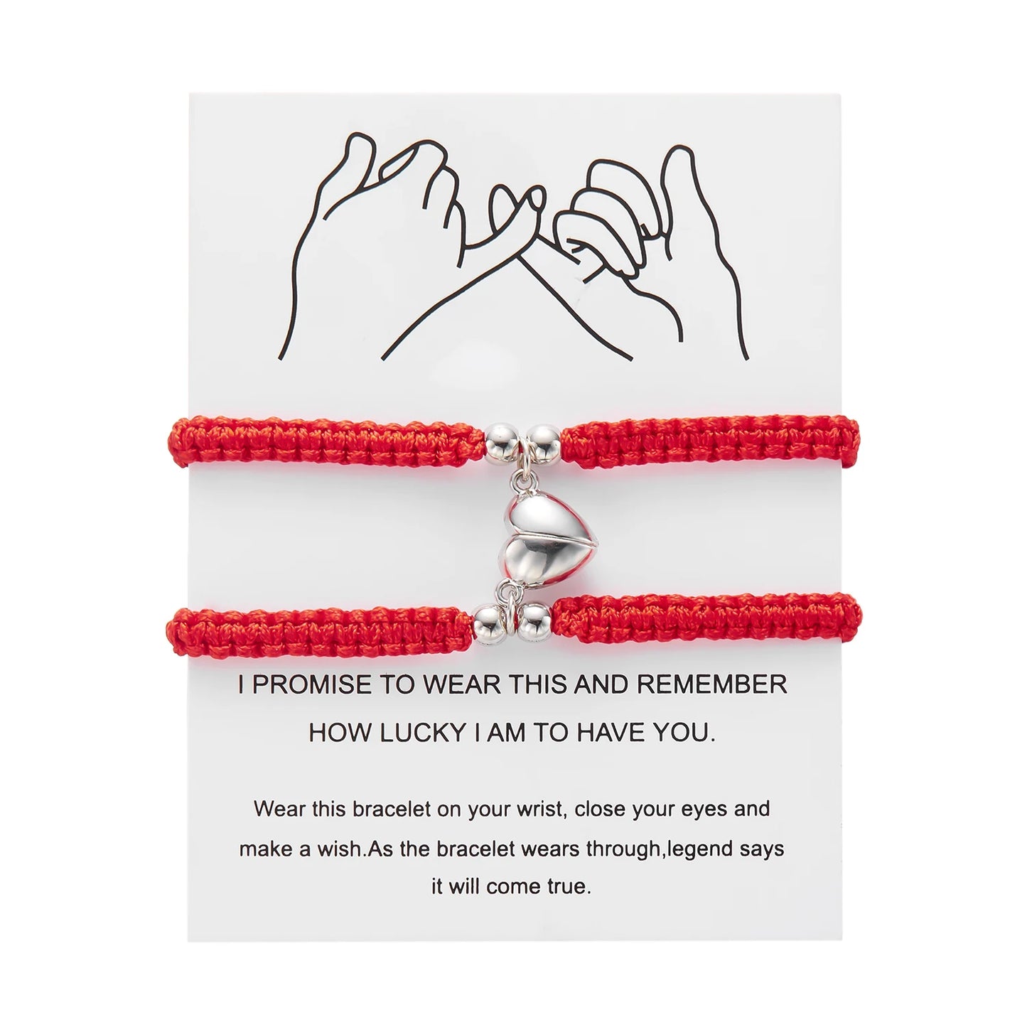 Handmade Heart Magnet Bracelet for Women Men Fashion Adjustable Braided Couple Bracelet Lovers Bestie Friendship Jewelry Sets