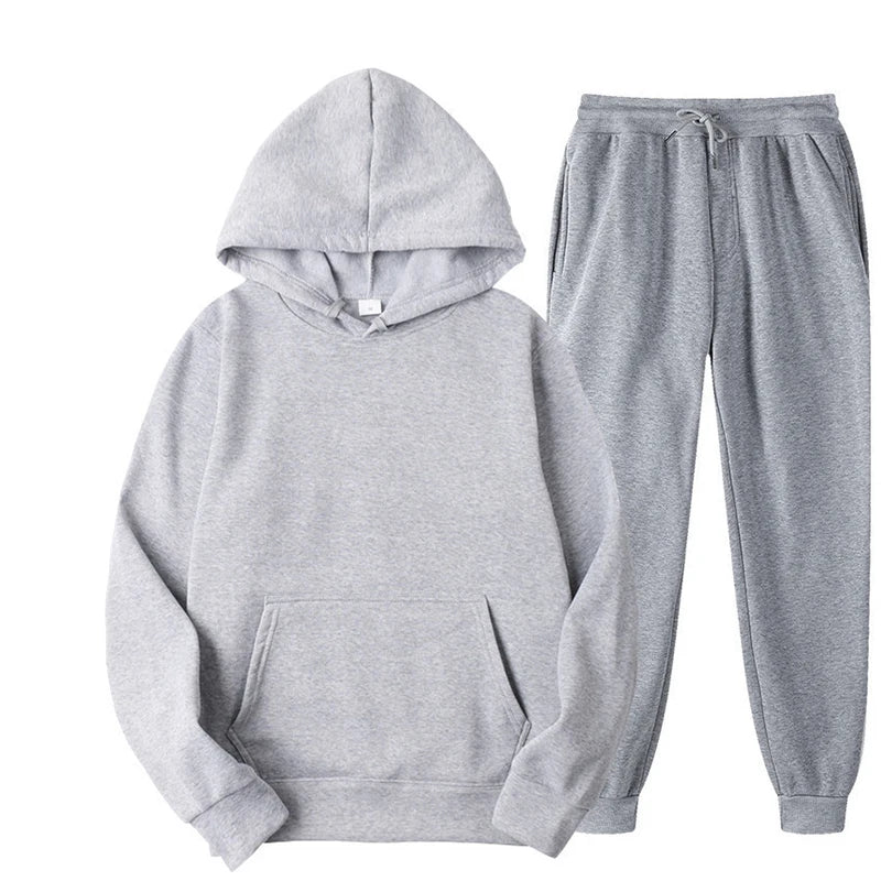 2025 New Autumn and Winter Men's and Women's Sweater Set KING QUEEN Loose Relaxed Hooded Print Couple Set