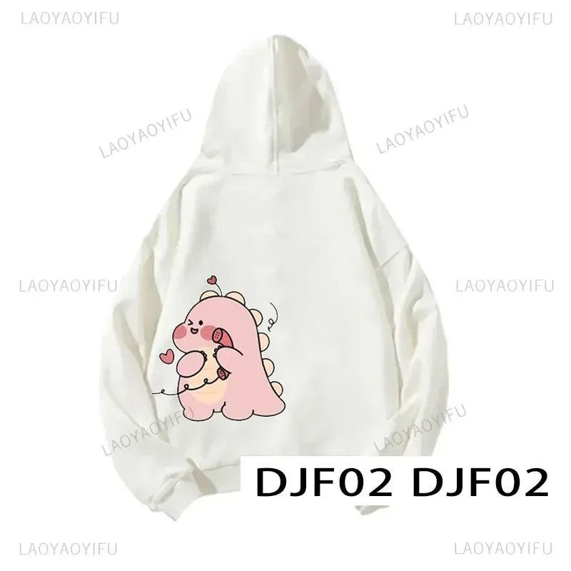Cute Cartoon Dinosaur Pullover Couple Spring Hooded Women Men Fashion All-Match Hoodie Clothing Female Personality Streetwear
