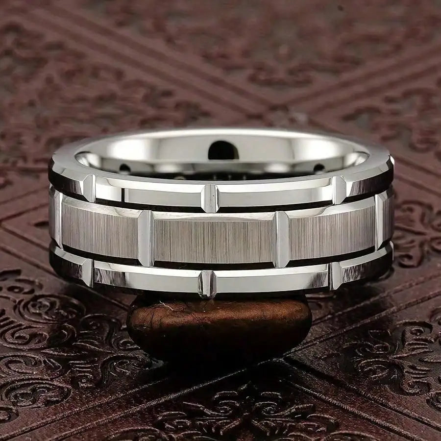 Fashion Silver Color Couple Rings for Lover's Trendy Stainless Steel Men Rings Cute Women Rhinestones Zircon Rings Set