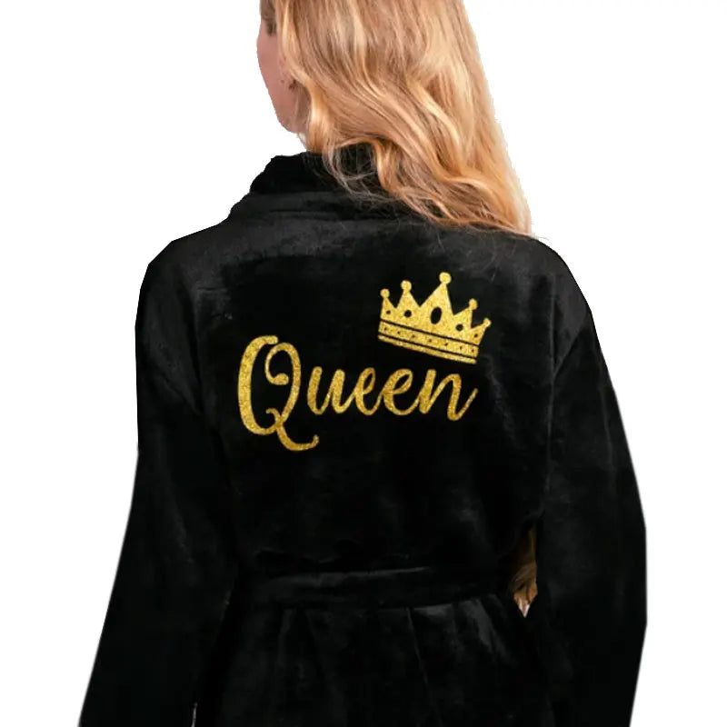 Cozy Terry Bathrobes Robes for Couple Bathrobes Flannel Matching King Queen Robes Birthday Honeymoon Winter Spa BathRobes 260g/㎡