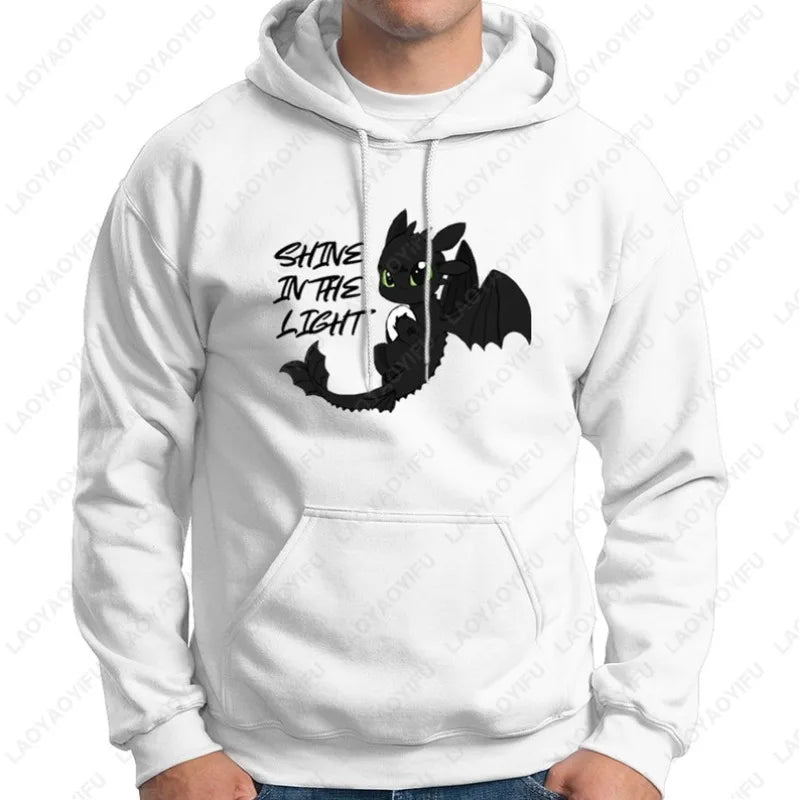 Toothless Dragon Couple Hoodies Glow in The Dark and Shine in The Light Matching Hoodies for Couples Unique Gift Idea Streetwear