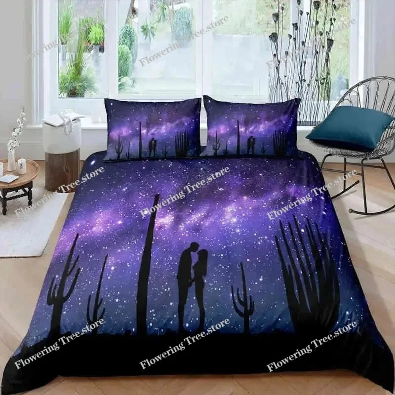 Couple Duvet Cover Set Microfiber White Portrait Couple Kissing Twin Bedding Set Valentine's Day Gift For Lover Queen King Size