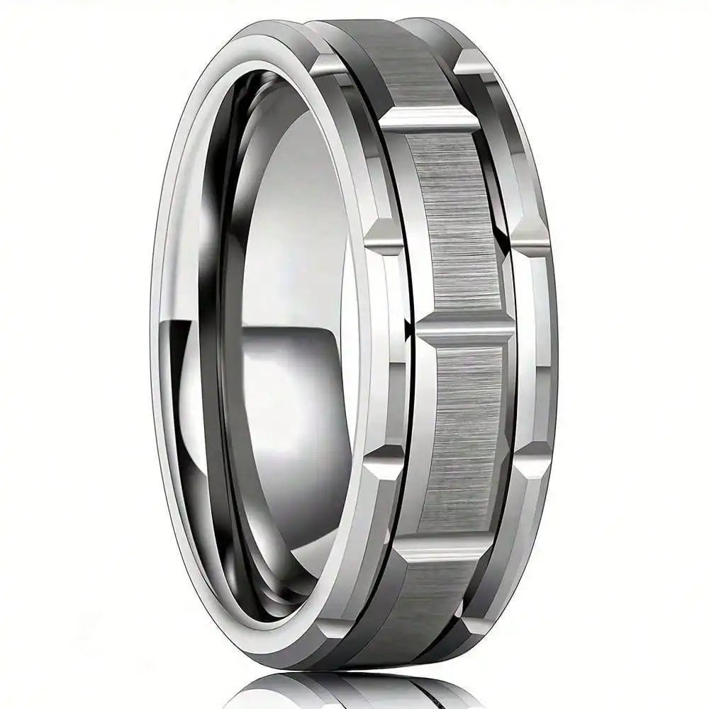Fashion Silver Color Couple Rings for Lover's Trendy Stainless Steel Men Rings Cute Women Rhinestones Zircon Rings Set