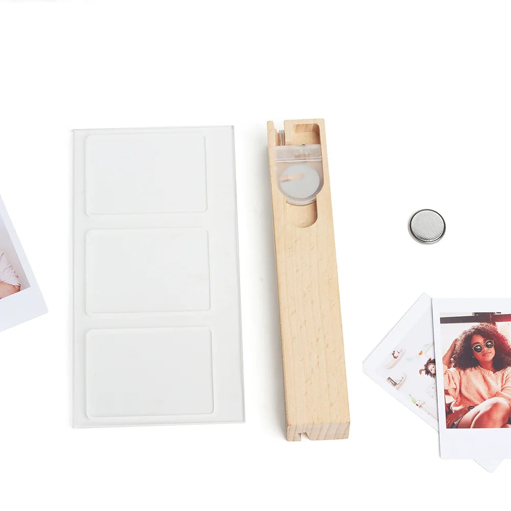 3 in 1 3 Inch Photo Frame Instant Camera Acrylic LED Light Photo Table for Fujifilm Instax Mini 12 11 9 8 Evo Fuji Camera