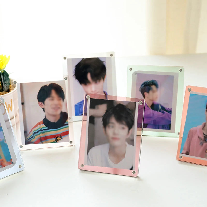 Jelly Color 3 Inch Acrylic Photocard Holder Photo Frame Display Stand Desktop Decoration