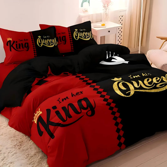 King Queen's Crown 3D Printed Quilt cover All season Soft Bedding Cover Pillowcase Luxury Home Textiles Duvet Cover sets