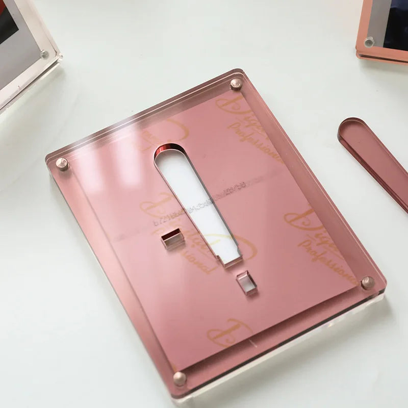 Jelly Color 3 Inch Acrylic Photocard Holder Photo Frame Display Stand Desktop Decoration