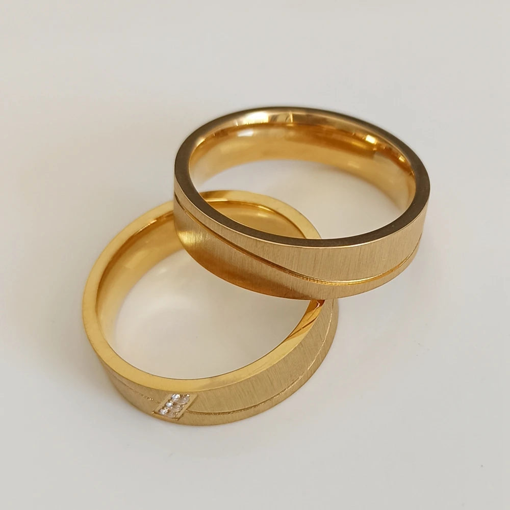 316l Stainless Steel African Jewelry en Lovers Alliance Anniversary Marriage Wedding Rings Couple Sets for Men and Women