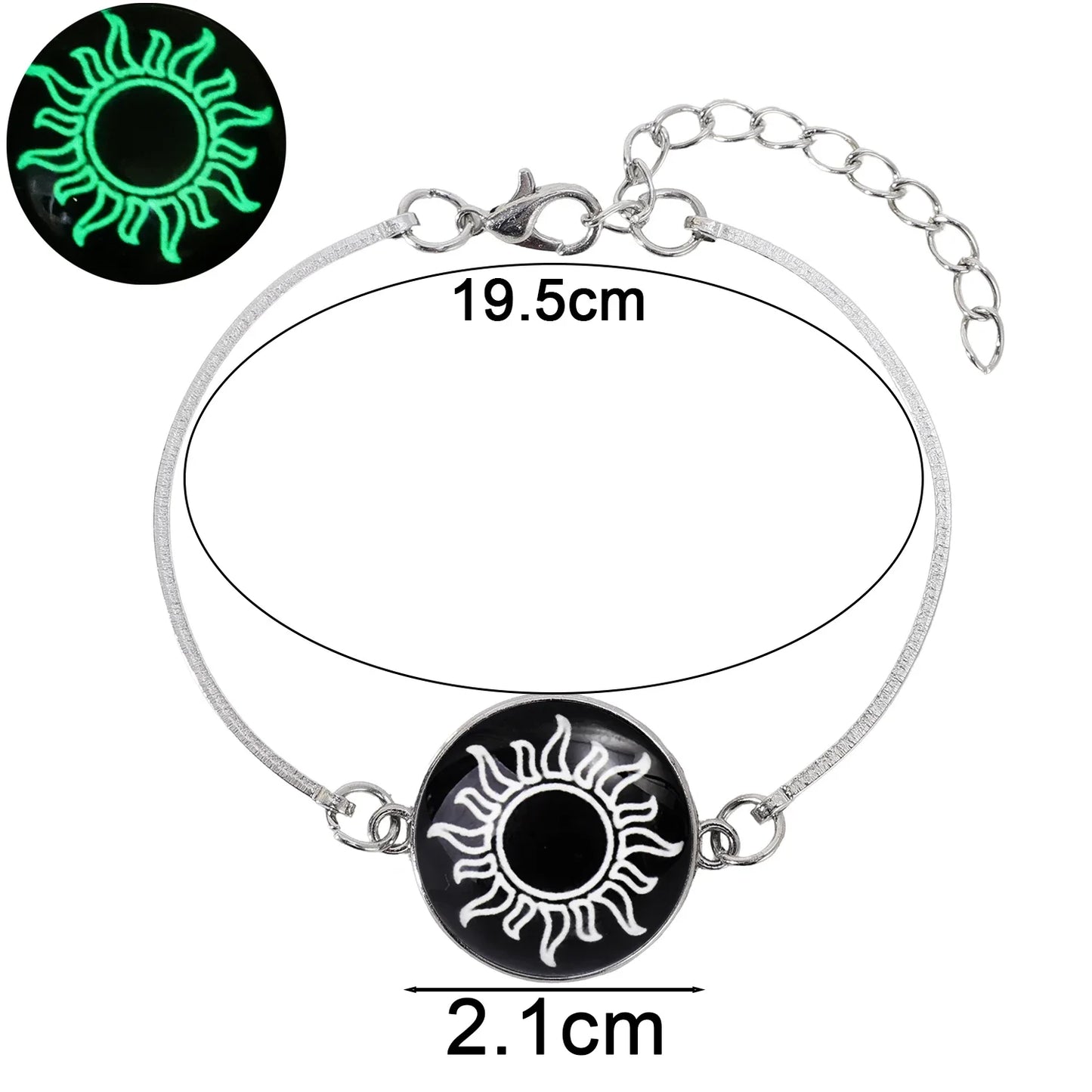 1/2Pcs Romantic Luminous Bracelets for Women Men Sun Moon Couple Metal Rope Matching Bracelet Valentine's Day Jewelry Gifts