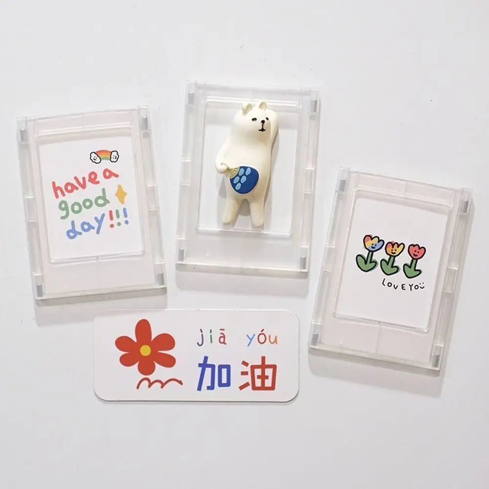 1PC 3-Inch Photo Frame Magnet Frame Polaroid Photo Mini Acrylic Magnetic Picture Frames Transparent Acrylic Card Display Stand