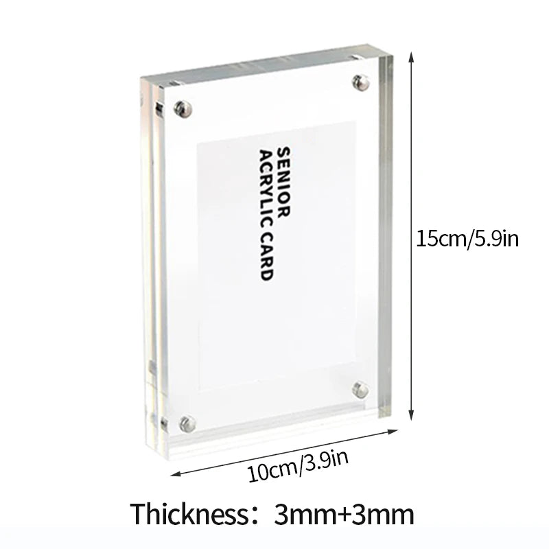 Acrylic Magnetic Frame Double Sided Clear Magnetic Photo Frames Mini Picture Display Stand Kpop Photocard Holder Home Decor