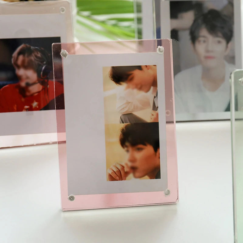 Jelly Color 3 Inch Acrylic Photocard Holder Photo Frame Display Stand Desktop Decoration