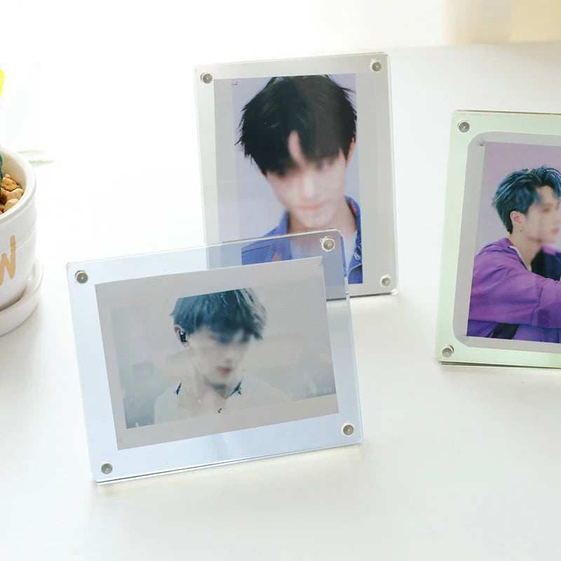 Jelly Color 3 Inch Acrylic Photocard Holder Photo Frame Display Stand Desktop Decoration