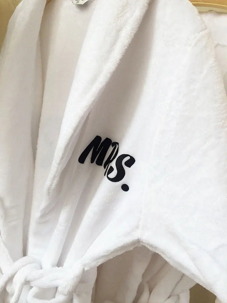 Custom Plush Bathrobe Personalized Terry Robe Bride Groom Customized Mens Bathrobes Valentines Gifts Robes for Couple Bath Robes