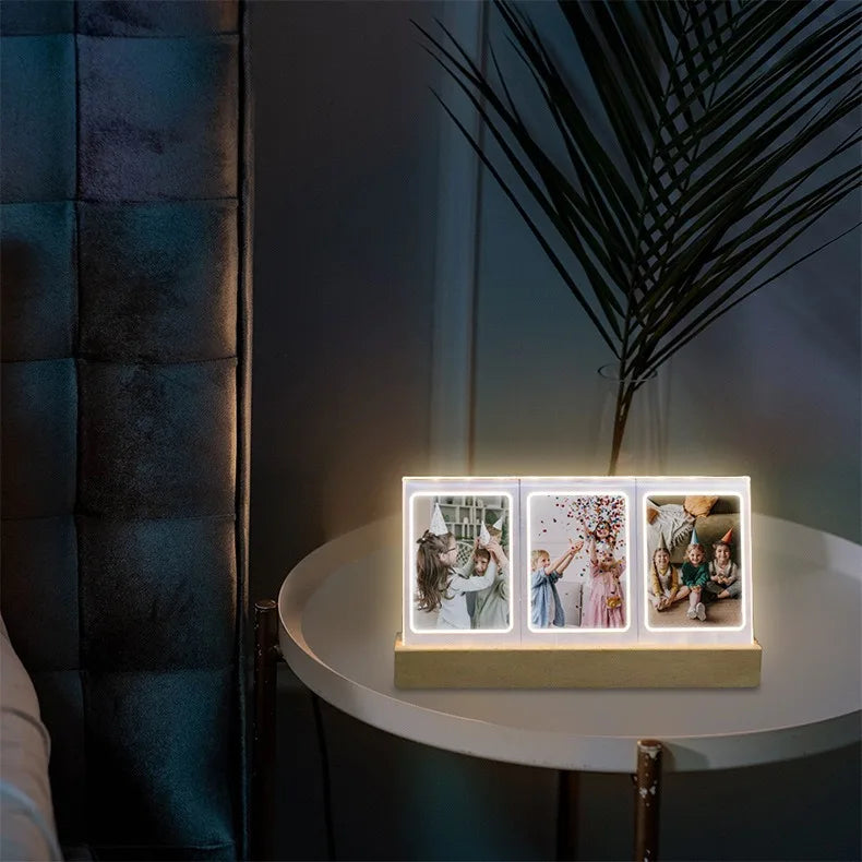 3 in 1 3 Inch Photo Frame Instant Camera Acrylic LED Light Photo Table for Fujifilm Instax Mini 12 11 9 8 Evo Fuji Camera