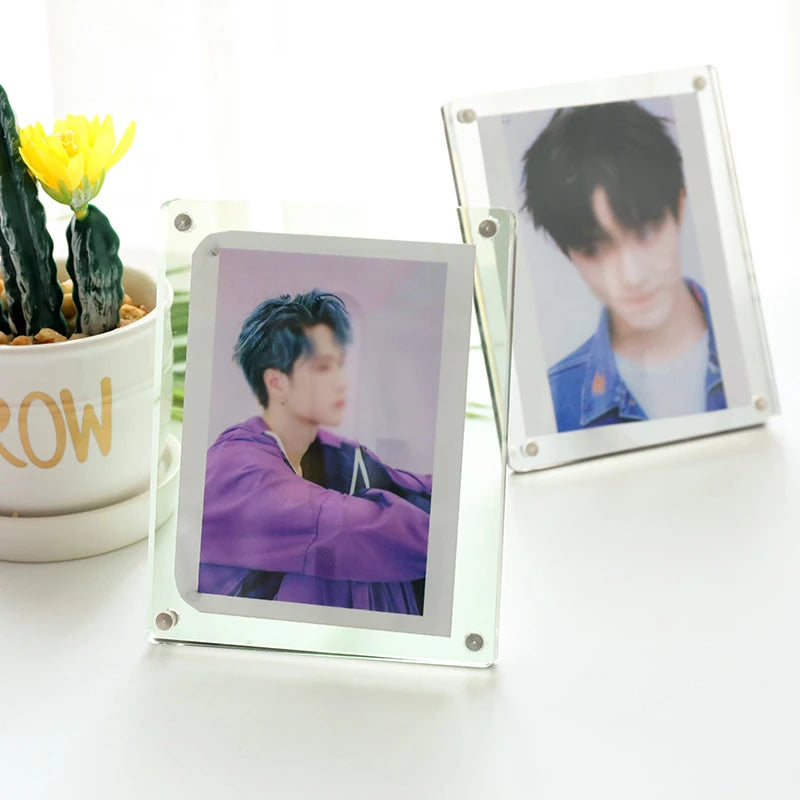 Jelly Color 3 Inch Acrylic Photocard Holder Photo Frame Display Stand Desktop Decoration