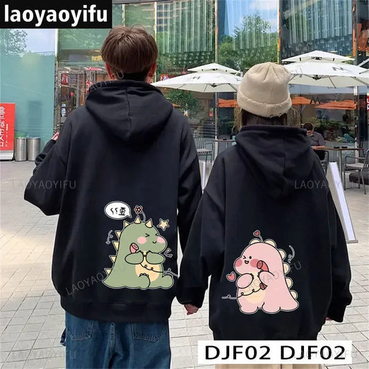 Cute Cartoon Dinosaur Pullover Couple Spring Hooded Women Men Fashion All-Match Hoodie Clothing Female Personality Streetwear