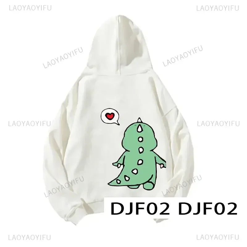 Cute Cartoon Dinosaur Pullover Couple Spring Hooded Women Men Fashion All-Match Hoodie Clothing Female Personality Streetwear