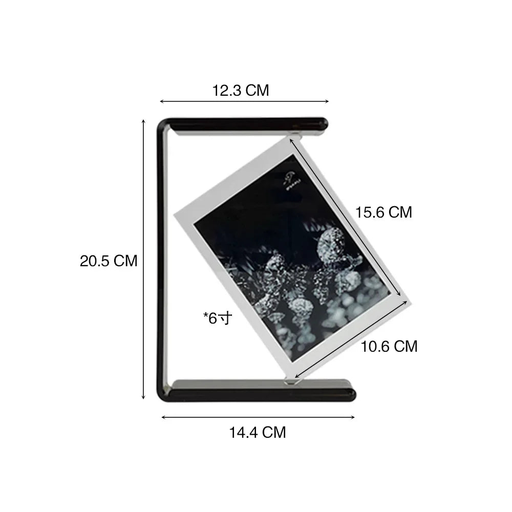 Creative Double-sided Rotating 6-inch High-definition Transparent Acrylic Photo Frame for Weddings and Home Decor