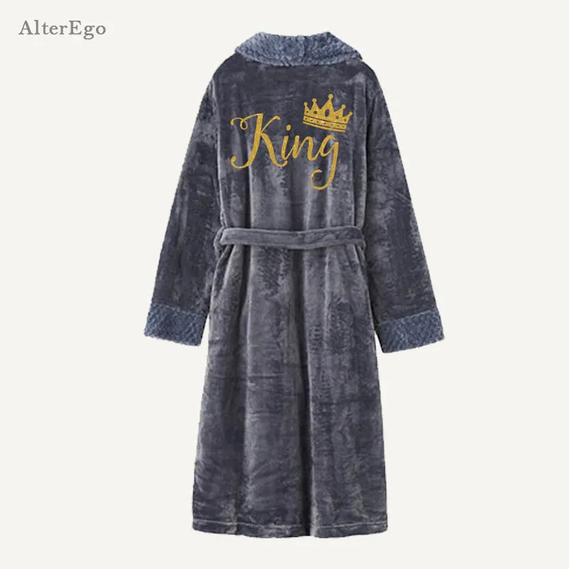 Custom Couple Bathrobe Personalized Wedding Bathrobe Flannel Anniversary King Queen Robes Honeymoon Mr Gift Bride And Groom Gift