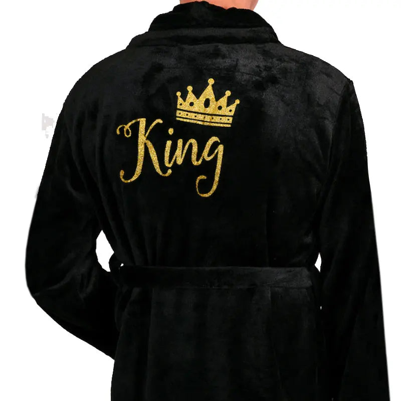 Cozy Terry Bathrobes Robes for Couple Bathrobes Flannel Matching King Queen Robes Birthday Honeymoon Winter Spa BathRobes 260g/㎡