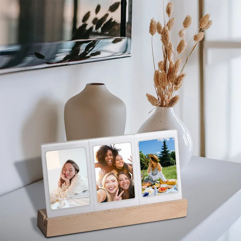 3 in 1 3 Inch Photo Frame Instant Camera Acrylic LED Light Photo Table for Fujifilm Instax Mini 12 11 9 8 Evo Fuji Camera