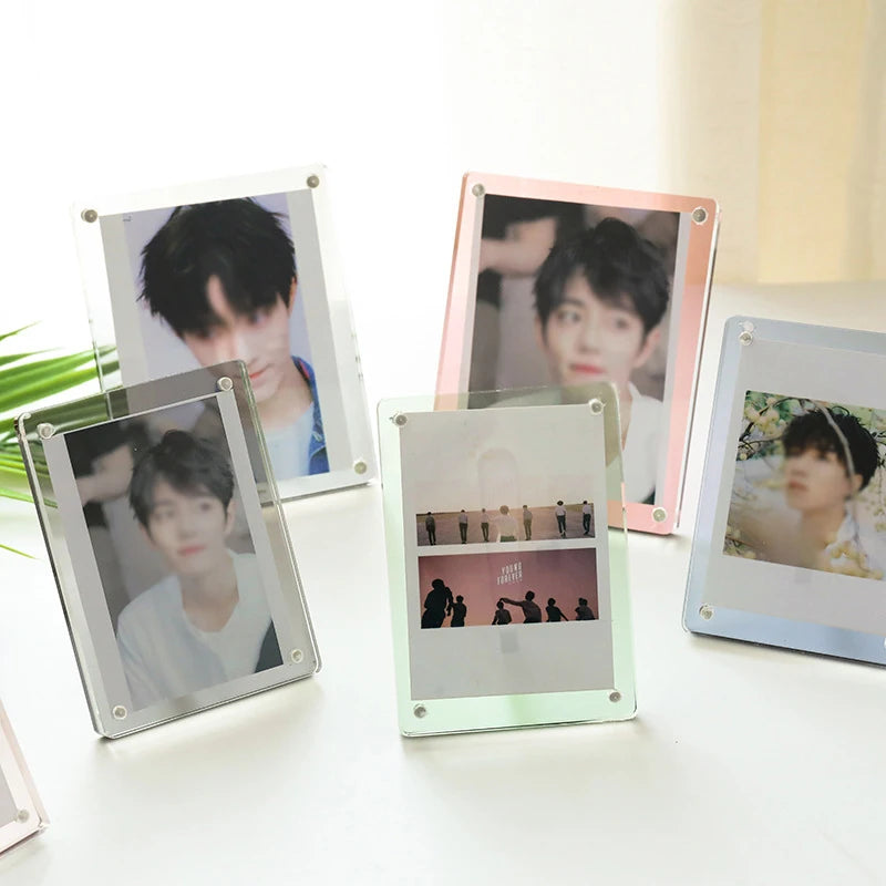 Jelly Color 3 Inch Acrylic Photocard Holder Photo Frame Display Stand Desktop Decoration