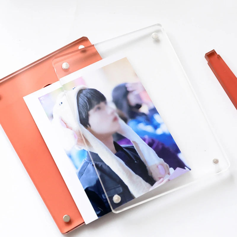 Jelly Color 3 Inch Acrylic Photocard Holder Photo Frame Display Stand Desktop Decoration