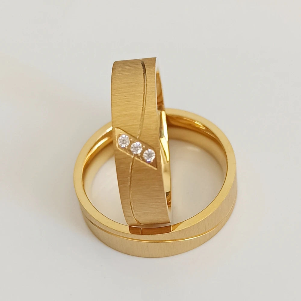 316l Stainless Steel African Jewelry en Lovers Alliance Anniversary Marriage Wedding Rings Couple Sets for Men and Women