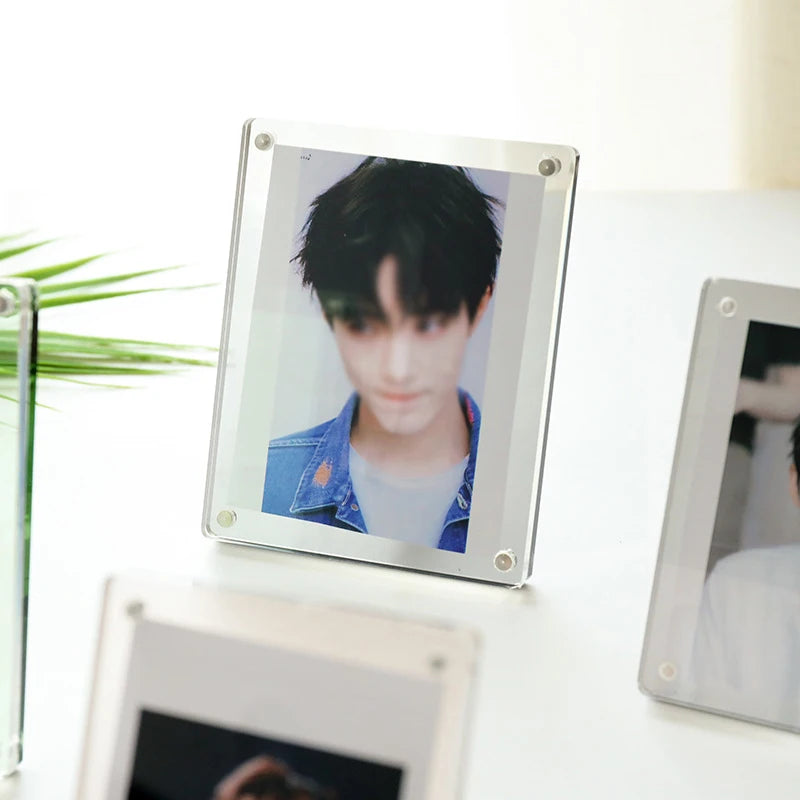 Jelly Color 3 Inch Acrylic Photocard Holder Photo Frame Display Stand Desktop Decoration