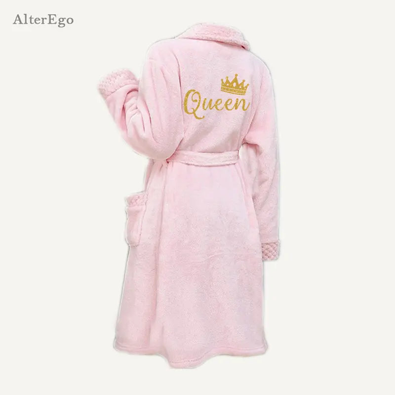 Custom Couple Bathrobe Personalized Wedding Bathrobe Flannel Anniversary King Queen Robes Honeymoon Mr Gift Bride And Groom Gift