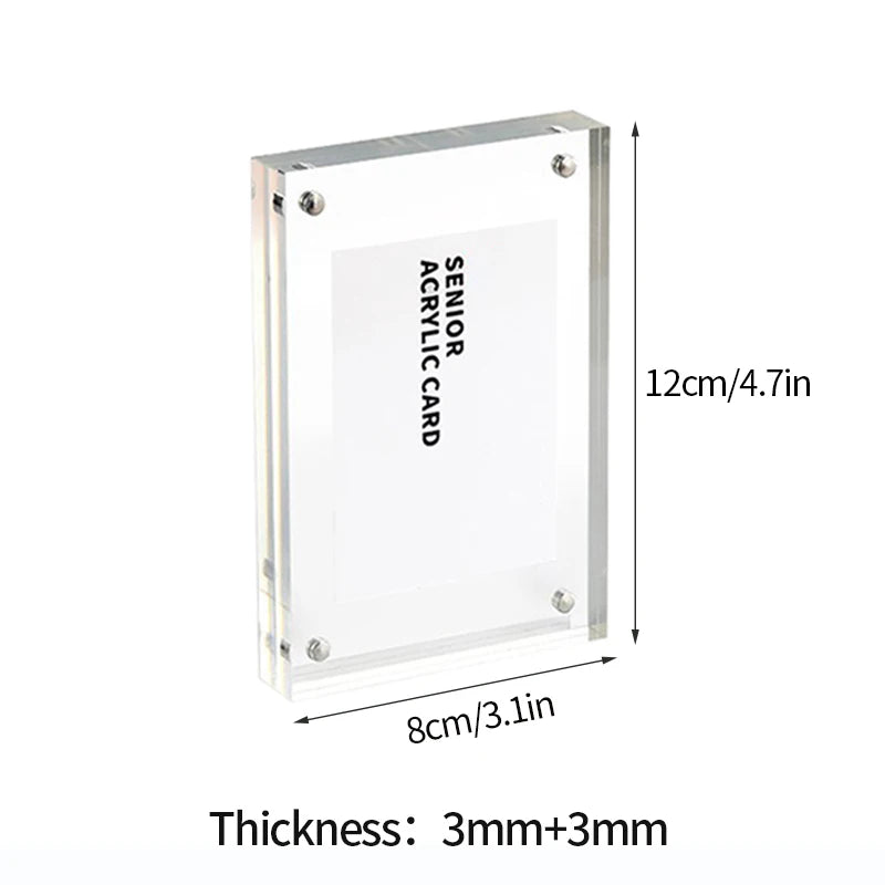 Acrylic Magnetic Frame Double Sided Clear Magnetic Photo Frames Mini Picture Display Stand Kpop Photocard Holder Home Decor